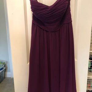 Donna Morgan purple strapless sheath dress